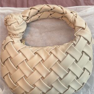 Cream Woven Handbag